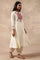 Aari Embroidered Flared kurta In Cotton Voile