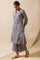 Blue Multicolored Floral Hand Block Print Kurta