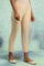 Beige Solid Slim Pants