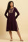 Purple Embroidered Winter Kurta And Tights Set