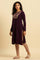 Purple Embroidered Winter Kurta And Tights Set