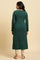 Emerald Green Embroidered Winter Kurta And Tights Set