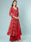 Maroon Georgette Digital Print Anarkali Set
