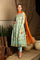 Blue Floral Printed Embellished Panelled Chanderi Kurta, Tights And Dupatta Set