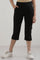 Black Solid Straight Fit Cotton Culottes With Slip On Closure