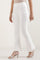 Elleven Women's White Floral Flared Cotton Pants With Elasticated Waist