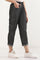 Black Solid Straight Fit Lyocell Pants With Elasticated Waist