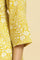 Yellow Floral Printed Cotton Kurta