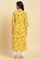 Yellow Straight Kurta With Multi-Coloured Floral Print