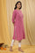 Pink Floral Embroidered Yoke Kurta