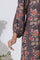 Dark Brown Floral Printed Straight Kurta