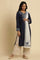 White Kots Dupatta With Blue Prints