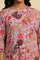 Pink Floral Printed Rayon Kurta, Pants And Dupatta Set