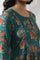 Teal Green A-Line Printed Kurta And Gathered Pants