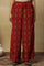 Red Printed Embroidered Red Parallel Pants