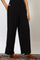 Black Textured Ankle Length Wide Leg Parallel Pants