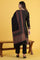Black Yarn Dyed Sequins Straight Kurta & Straight pant with Dupatta Set