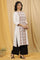 White Printed Kurta And Flared Pants Set