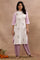 White Seer Sucker Embroidered Kurta And Pants Set