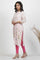 Pink Floral Printed Kurta And Tights Set