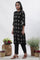 Black Printed Shirt Kurta And Pants Set