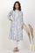 White And Blue Printed Kurta And Pants Set