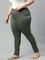 Women Solid Olive Green Stretch Ponte Pants