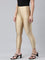 Women Solid Gold Cropped Leggings