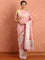 Baby pink banaras silk saree with Meena border and motifs