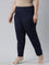 Women Solid Navy Cotton Pencil Pant