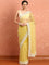 Lime yellow net saree with cut Dana hand embroidery