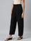 Women Solid Black Crepe Wide Pants