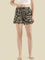 Black Cotton Knit Printed Lounge Shorts