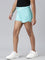 Girls Solid Baby Mint Mid Rise Knit Shorts