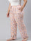 Women Printed Light Pink Woven Viscose Lounge Pants