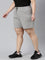 Women Solid Ebony Grey Mid Rise Casual Shorts