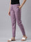 Women Solid Lilac Mid Rise Cotton Pants