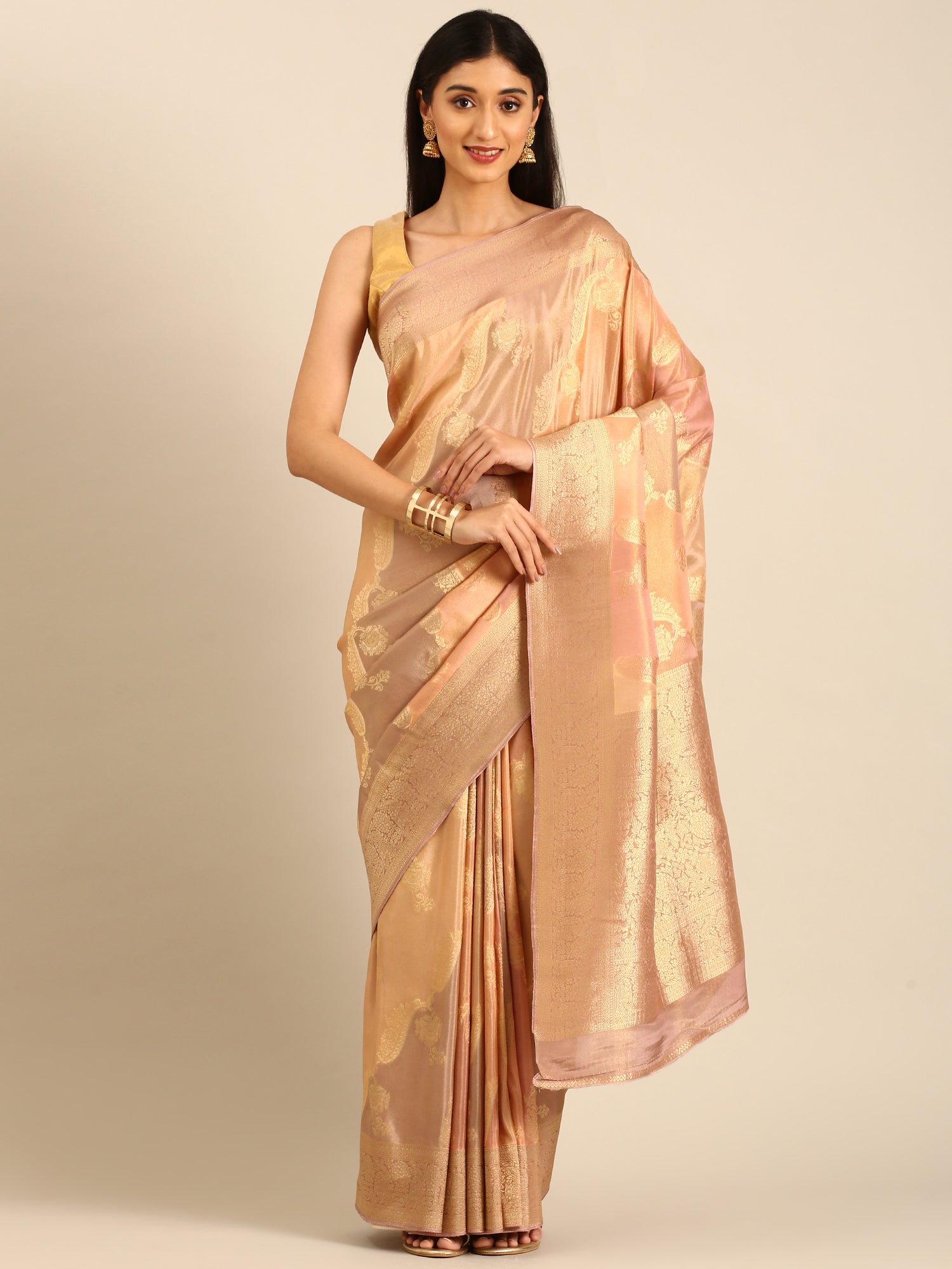 Multi color banaras silk saree rankat design jari border and boodis