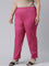 Women Solid Dark Rose Comfort Fit Cotton Pants