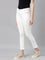 Women Solid White Mid Rise Cropped Jeggings