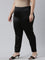 Women Solid Black Mid Rise Shiny Pants