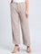 Light Chocolate Crepe Wide Trouser