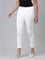 Girls Solid White 3/4th Leggings