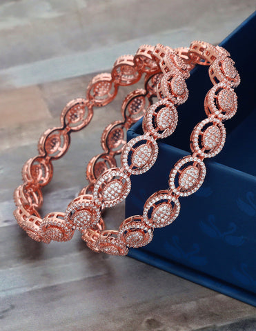 Zircon Rose Gold Kada Bangles ZBGL10953