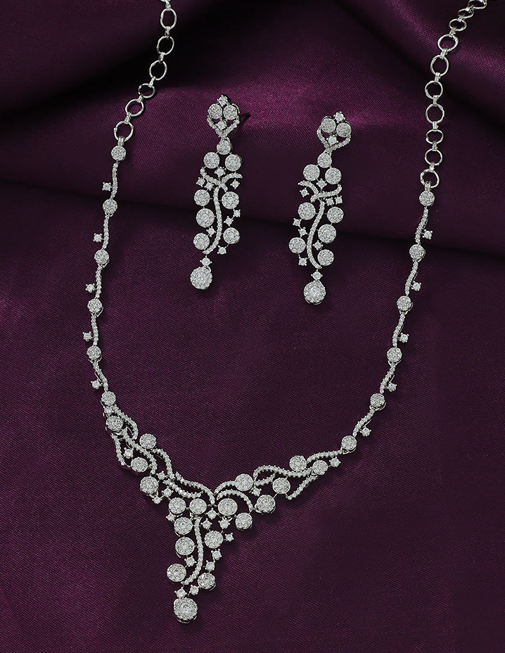 Designer Zirconia Crystal Elegance Necklace Set