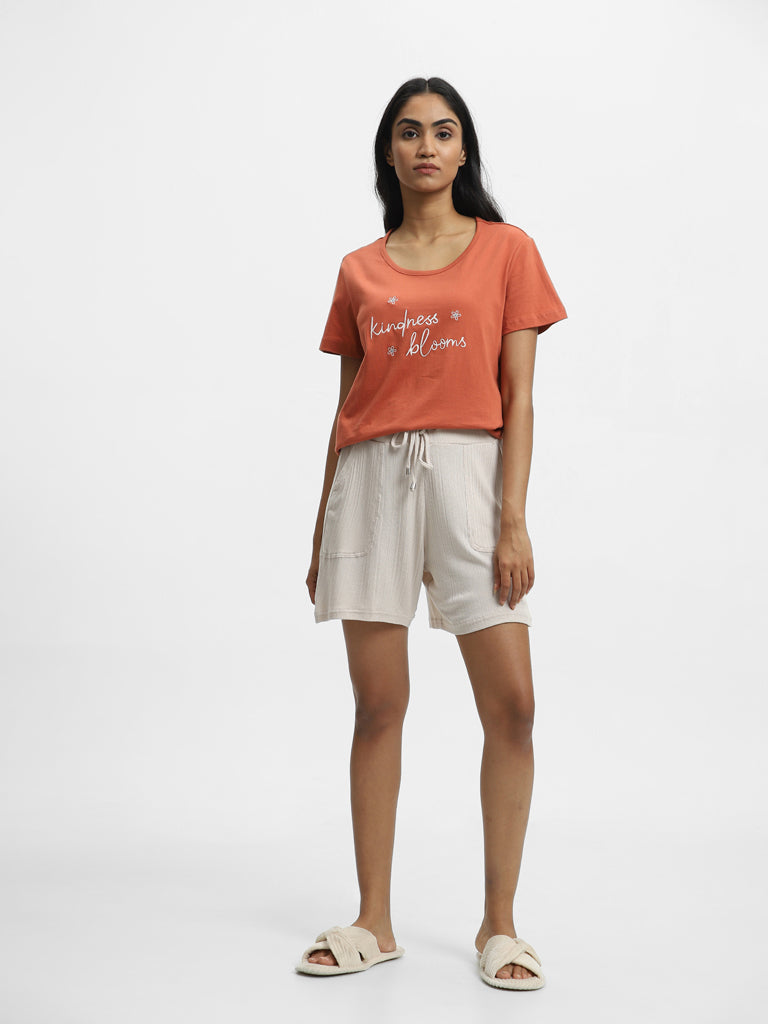 Wunderlove Printed Aqua-Colored Shirt with Shorts – Cherrypick