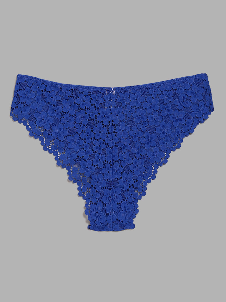 Superstar Blue Lace Insert Brazilian Brief – Cherrypick