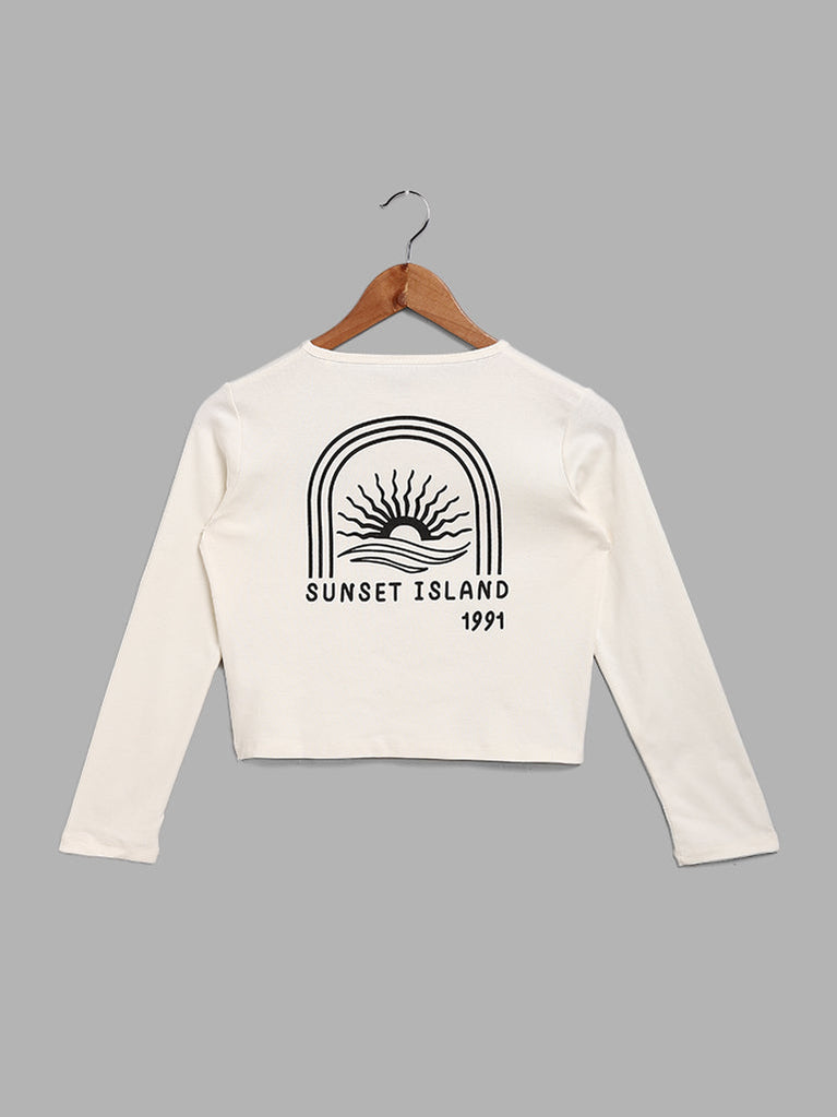 Wunderlove Beige Typographic Printed T-Shirt – Cherrypick