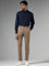 WES Formals Solid Navy Relaxed Fit Shirt