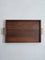 Westside Home Dark Brown Wooden Tray with Gold Handle